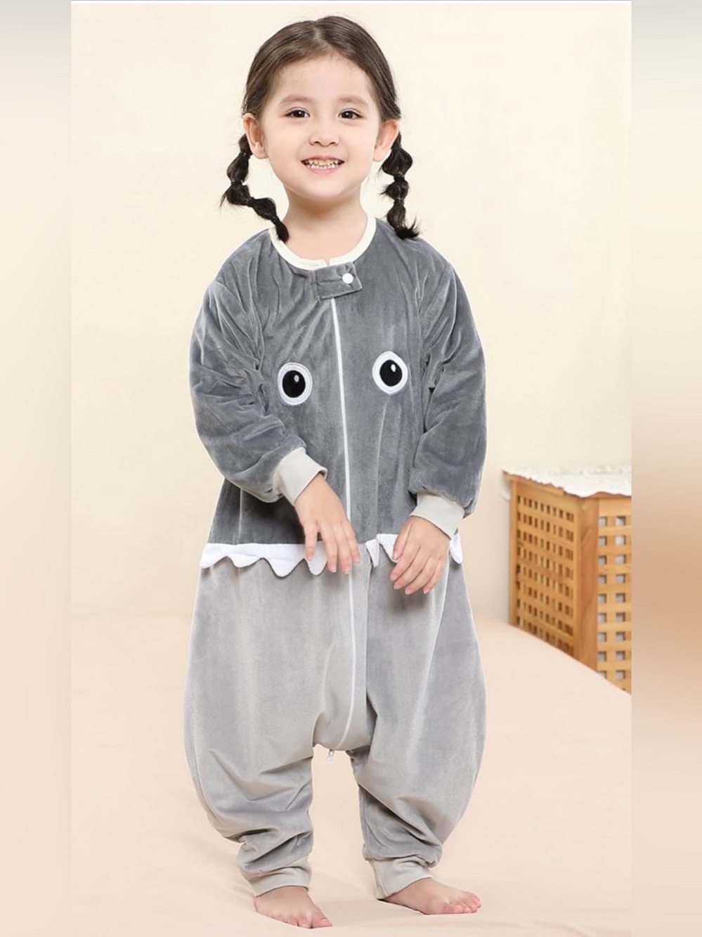 MICHLEY Kids Shark Bodysuit Large One Piece Sleeper Romper Soft Velvet Toddler L